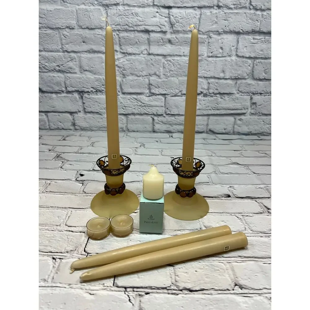 Partylite Paris Retro Amber Holders Candle Assortment Frost Filigree Retired - Picture 14 of 14